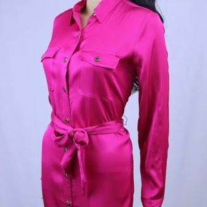 Lauren By Ralph Lauren Pink Satin Dress Sz 10 NEW